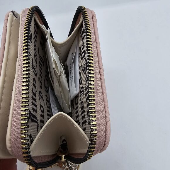 NWT Juicy Couture Dusty Blush Not Your Babe Small Wallet Zipper Charms B… - Picture 6 of 11